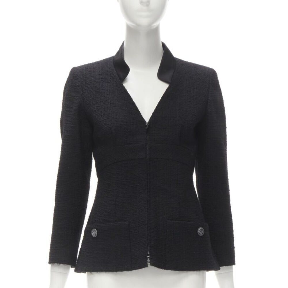 Chanel 2017 Tweed Satin Collar Jacket